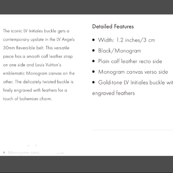 lv angels 30mm reversible belt